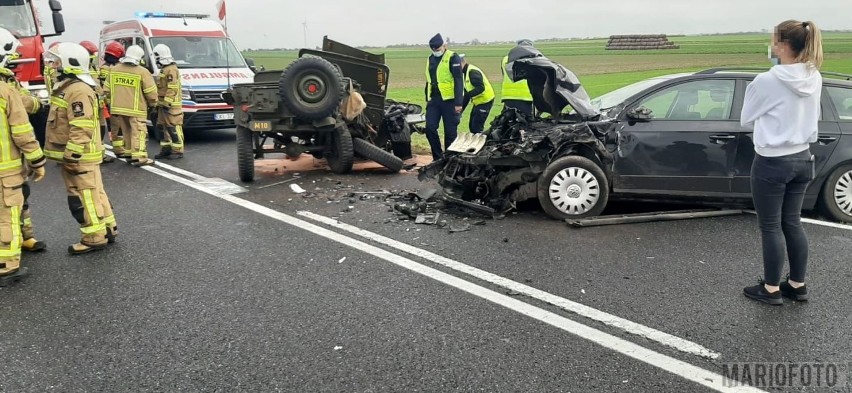 Groźny wypadek na krajowej 45 w Kuniowie koło Kluczborka.