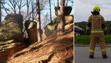 Wypadek w Skamieniałym Mieście w Ciężkowicach, turysta spadł ze skały. Został zabrany śmigłowcem do szpitala