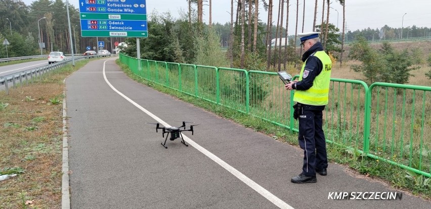 Drony policyjne w Szczecinie. Policja obserwuje kierowców "z lotu ptaka"