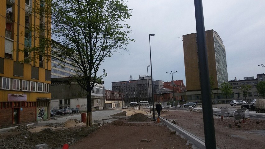 Budowa ulicy Śródmiejskiej w Katowicach