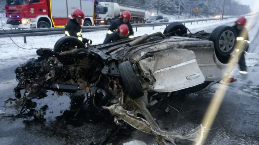 Wypadek w Dąbrowie Górniczej na DK 1