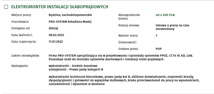 Sprawdź, jakie oferty pracy wpłynęły do Powiatowego Urzędu...