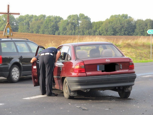Wypadek na skrzyżowaniu Parnowo - Laski Koszalińskie.