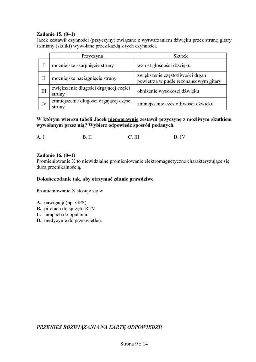 Egzamin gimnazjalny 2013: Matematyka i przyroda [ARKUSZE, PYTANIA I ODPOWIEDZI]