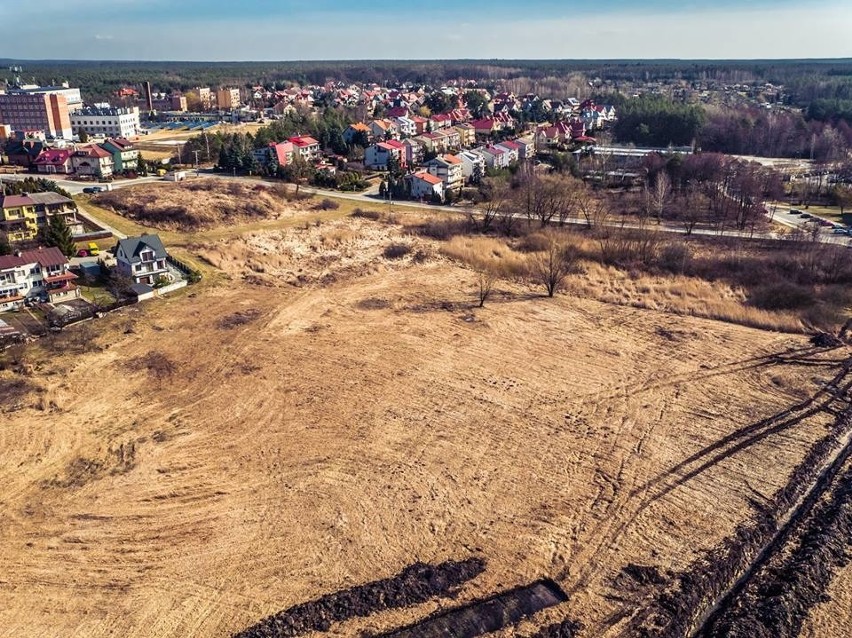 Park Górników Siarkowych w Staszowie. Trwa budowa. ZOBACZ ZDJĘCIA Z DRONA 