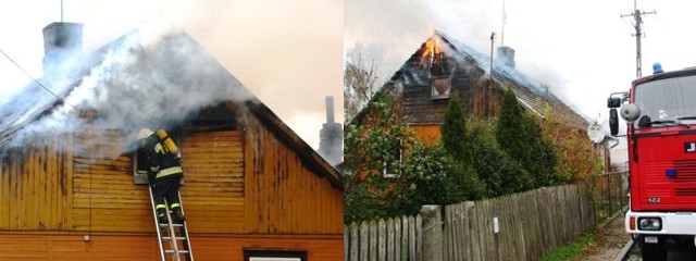 Pożar na ulicy Kopernika objął całe poddasze drewnianego budynku