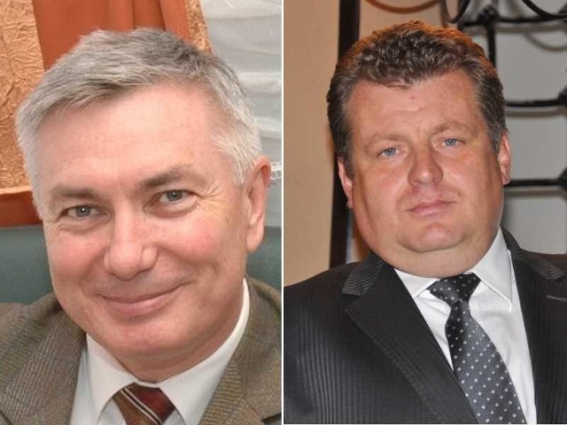 (Z lewej) Janusz Sochacki, przewodniczący Rady Miasta. (Z prawej) Maciej Skorupa, radny opozycyjnego klubu "Kocham Sandomierz&#8221;.