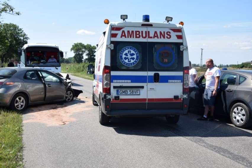 Nowy Dwór Gdański. Zderzenie osobówki z autobusem w sobotę 21.07.2018. Trasa nr 502 do Stegny była zablokowana