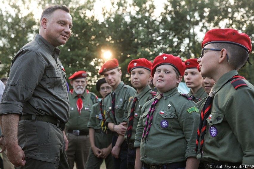 W bazie harcerskiej „Orle Gniazdo” Prezydent spotkał się...