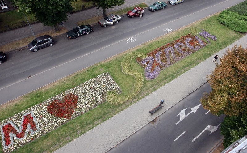 "Kocham Szczecin" z kwiatów. Zobacz wspaniałe widoki z wysokości [wideo, zdjęcia]