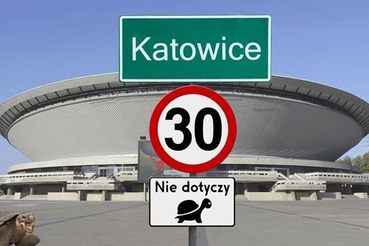 Strefa 30 w Katowicach - mem