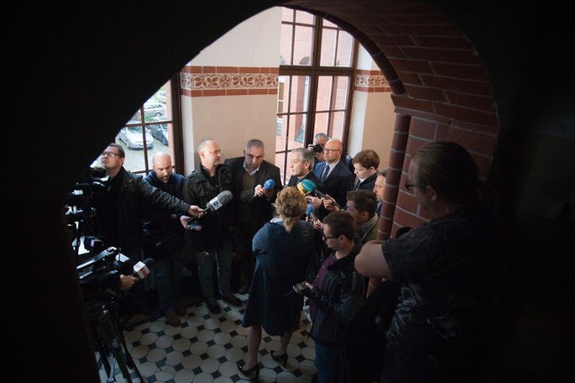 Poniedziałkowa konferencja prasowa w słupskim ratuszu.