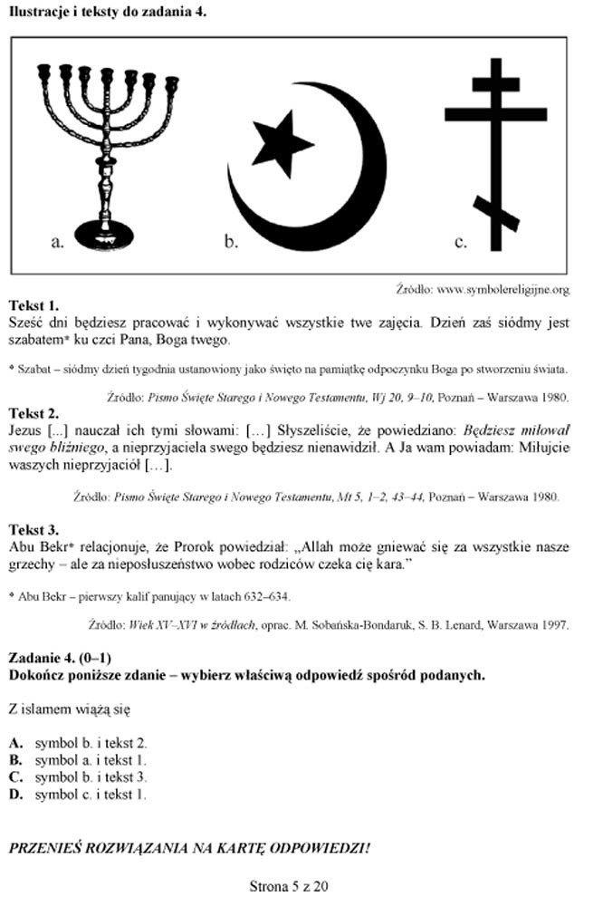 Zadanie 4: C - symbol b. i tekst 3