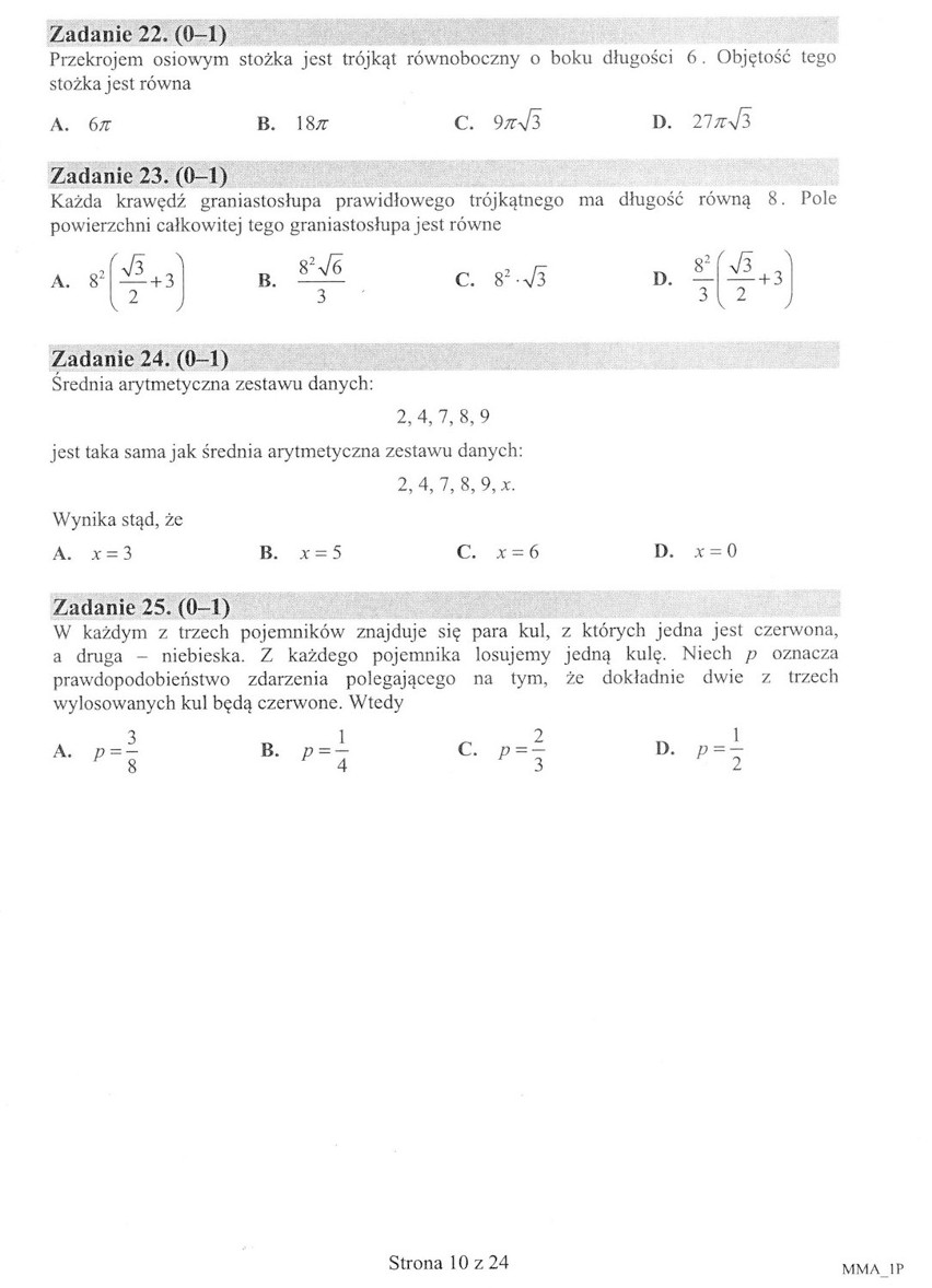 Matura 2015 z matematyki - arkusz CKE...