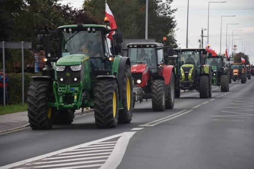 Tak wyglądał protest rolników w Wągrowcu.