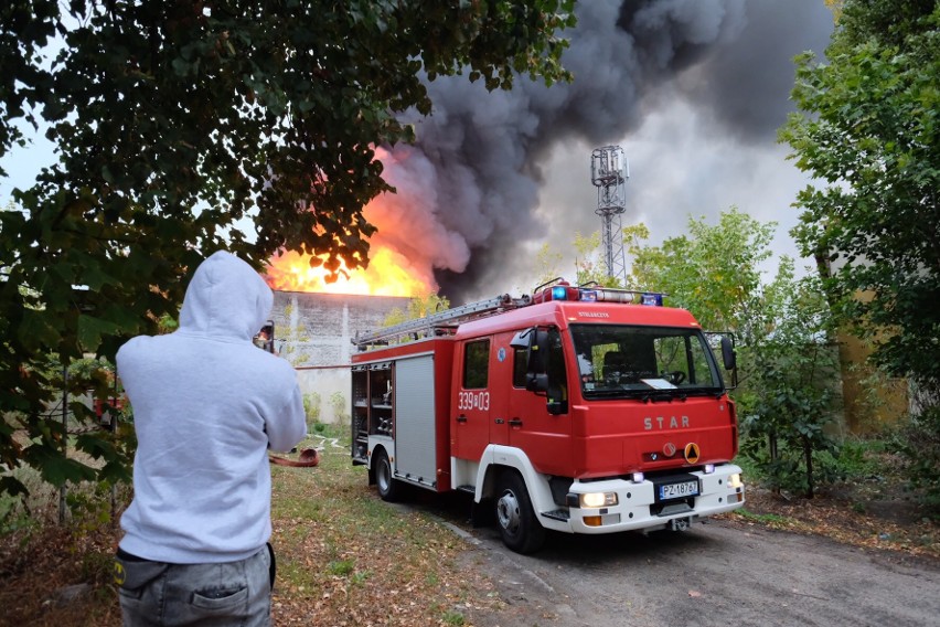 Duży pożar wybuchł w Poznaniu przy ul. Karpia. Pali się...