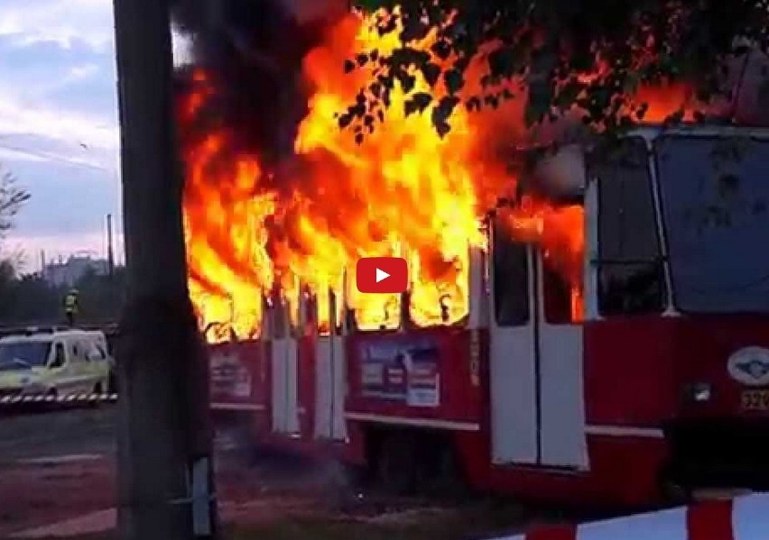 Pożar tramwaju w zajezdni Katowice Zawodzie