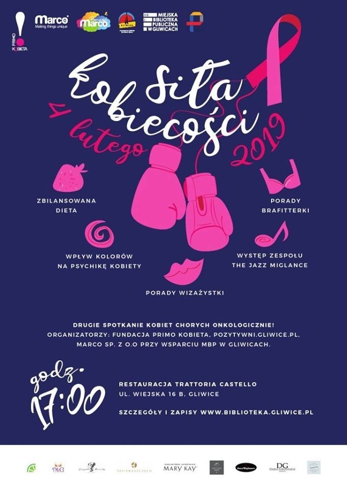 Siła kobiecości - spotkanie dla kobiet chorych onkologicznie będzie 4 lutego 2019 roku w Gliwicach