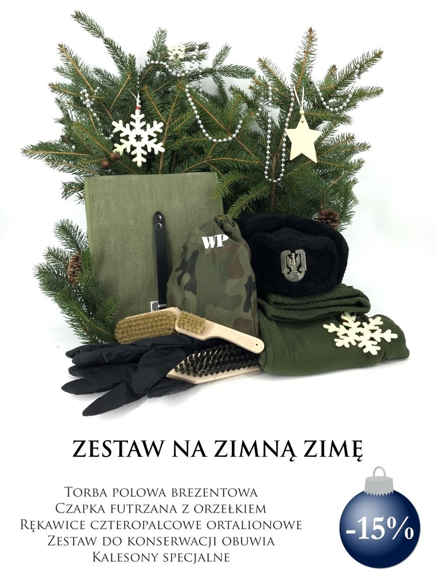 Futrzana czapka z orzełkiem i kalesony specjalne. Wojsko sprzedaje świąteczne zestawy na zimę