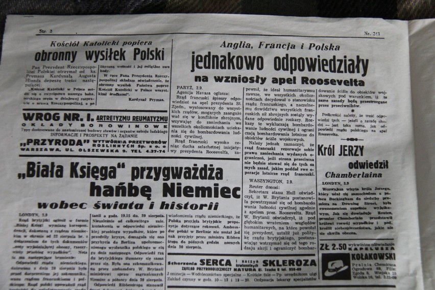 Zatrute cukierki i polskie bombowce nad Berlinem. Unikatowe gazety z 1939 r. u dąbrowianina [FOTO]