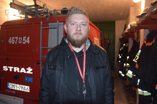 Szymon Talarowski, naczelnik OSP w Nadziejowie. Odznaczony za uratowanie człowieka z pożaru.