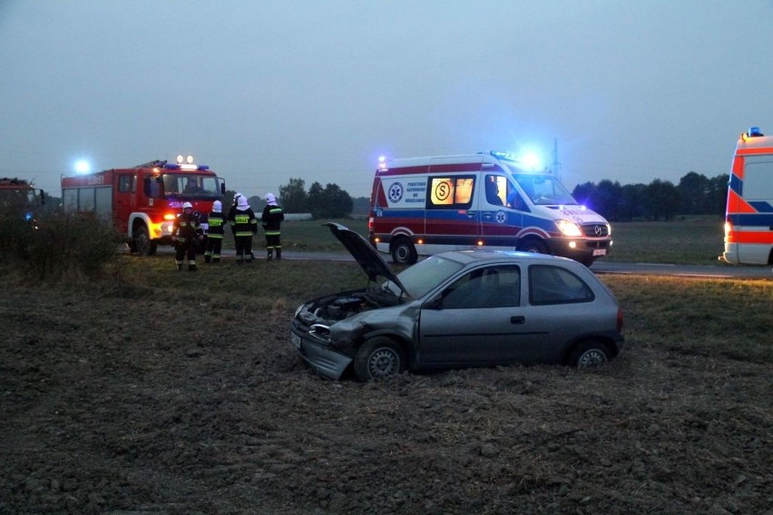 Wypadek pod Wrocławiem. Opel wypadł z drogi 