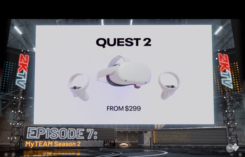 Reklama gogli Oculus Quest 2 w grze NBA 2K21.
