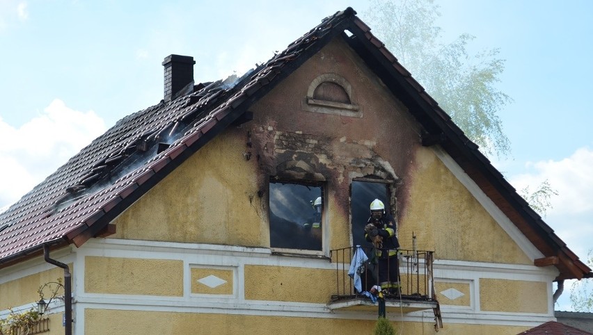 Pożar domu w Kluczach