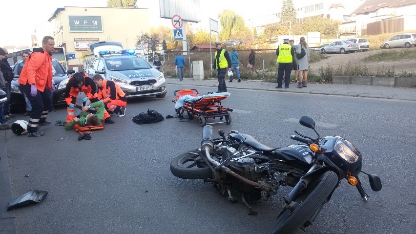 Wypadek motocyklisty w Rybniku