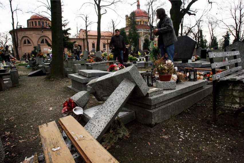 Zdewastowany cmentarz w Legnicy