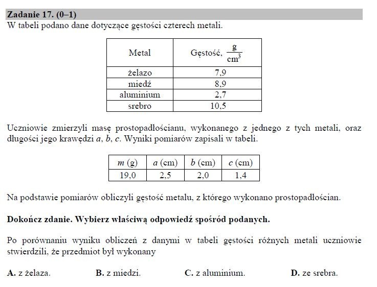 Egzamin gimnazjalny 2019 PRZYRODA. Odpowiedzi i arkusz pytań CKE - część matematyczno-przyrodnicza w serwisie EDUKACJA. Co było? ZADANIA