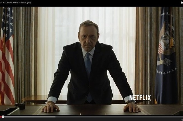 Kevin Spacey w 3. sezonie "House of Cards" (fot. screen z Youtube.com)
