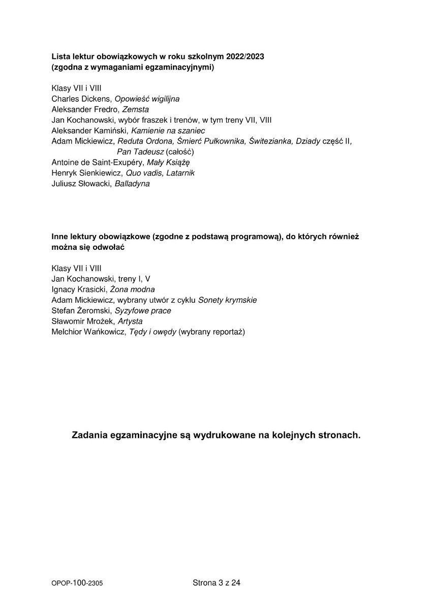 Egzamin ósmoklasisty 2023. Język polski. Arkusz CKE. Pytania i odpowiedzi z CKE. Co było na egzaminie z 23 maja 2023 roku? Sprawdź!