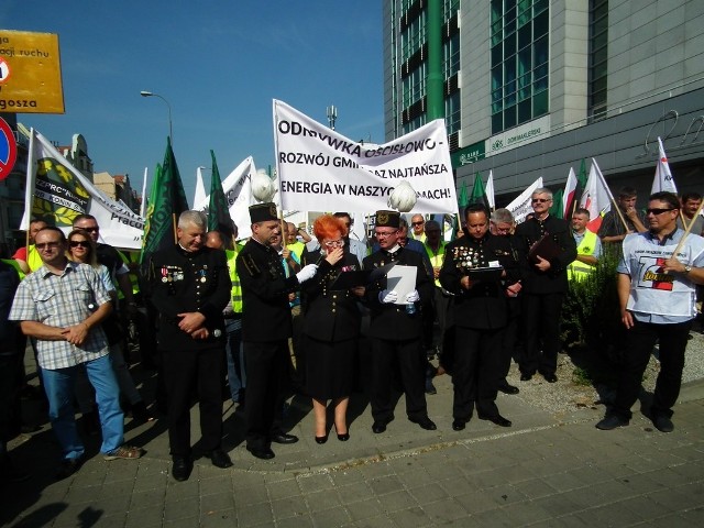 Manifestacja górników w Poznaniu