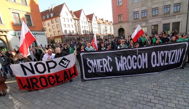 Protest we wrocławskim Rynku