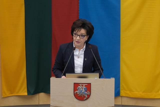 Elżbieta Witek na posiedzeniu Sejmu Republiki Litewskiej w Wilnie: Litwa jest jednym z najważniejszych partnerów Polski - łączy nas intensywna współpraca dwustronna i regionalna, położenie geograficzne i wyzwania.