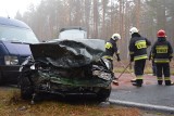 Wypadek koło Szczecinka. Zderzenie trzech samochodów. Są ranni [ZDJĘCIA]