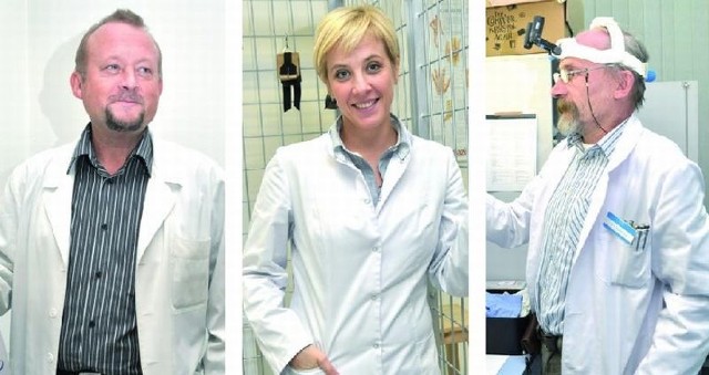 Podlascy Hipokratesi (od lewej): urolog Krzysztof Rogowski &#8211; zdobywca I miejsca w naszym plebiscycie (1581 głosów), rehabilitantka Marta Szeparowicz &#8211; II miejsce (678 głosów) i ortopeda Paweł Świątkiewicz &#8211; III miejsce (639 głosów).