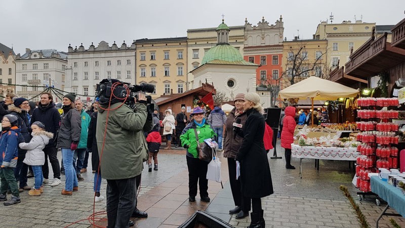 Opłatek prezydencki na krakowskim Rynku Głównym. Życzenia dla miasta i jego mieszkańców