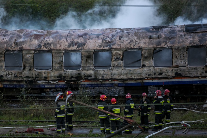 Spłonął wagon kolejowy na dworcu w Płaszowie