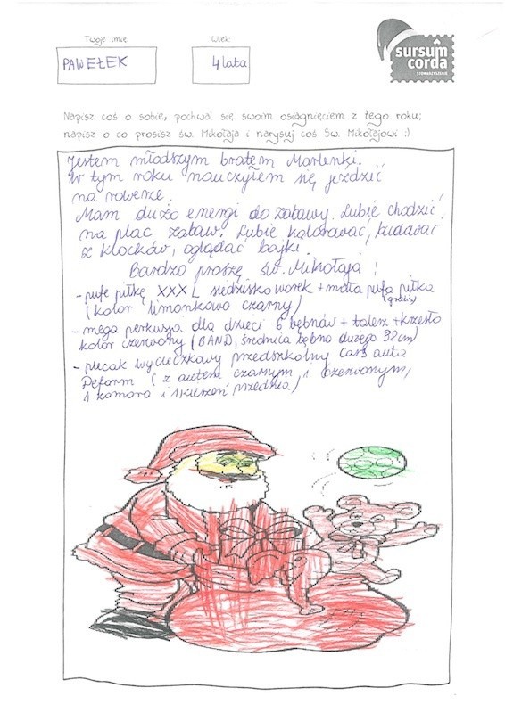 Nowy Sącz. Podopieczni Sursum Corda napisali listy do Świętego Mikołaja. Możemy spełnić ich marzenia [ZDJĘCIA]