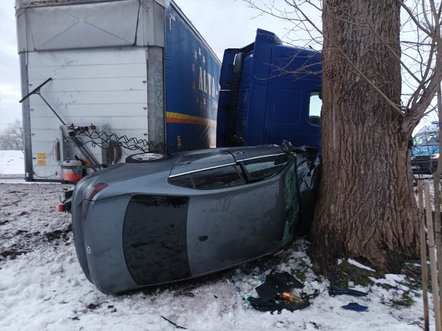 Wypadek na Wisłostradzie w Tarnobrzegu