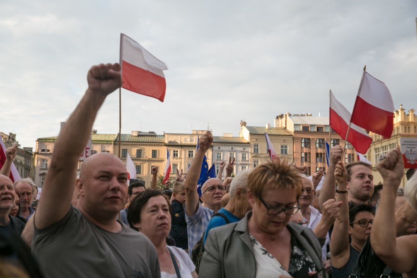 24 lipca 2017. Protest w obronie niezależności sądów na...