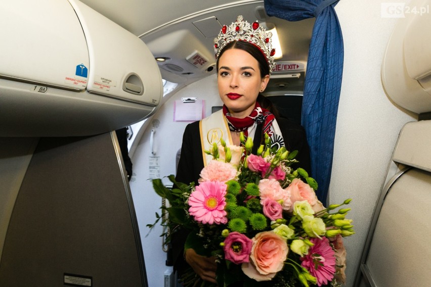 Miss Polski 2018 - Olga Buława ze Świnoujścia - na lotnisku w Goleniowie [ZDJĘCIA]