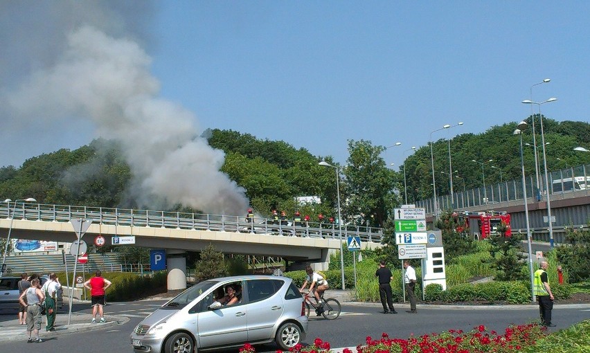 Pożar samochodu przy centrum handlowym Bonarka.