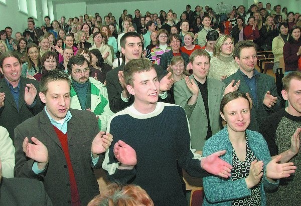 Fot. Tadeusz pawłowski Tak studenci Akademii Bydgoskiej przyjęli wiadomość o  wynikach głosowania w Sejmie.