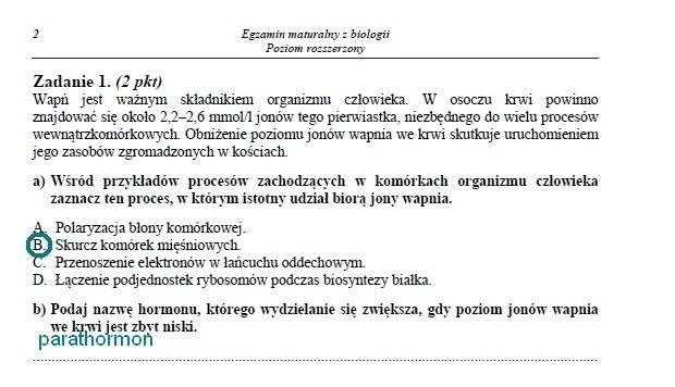 MATURA 2014 - BIOLOGIA (P. ROZSZERZONY) - ARKUSZ CKE, ZADANIA, ODPOWIEDZI