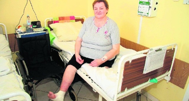 Leokadia Salwa, która straciła  nogę z powodu cukrzycy, przebywa obecnie na oddziale Chirurgii B w szpitalu na Czarnowie w Kielcach, bardzo chciałaby mieć schodołaz, żeby móc wychodzić z domu.