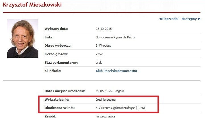 A to już oficjalna strona Sejmu. Krzysztof Mieszkowski...