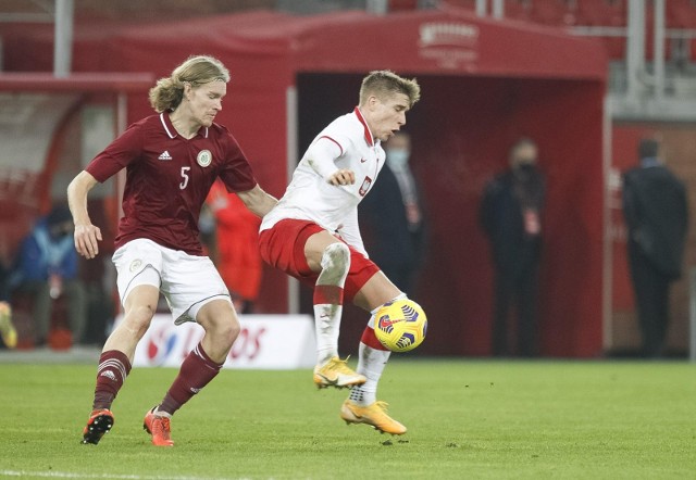 Lodz 17.11.2020 meczu mldziezowej reprezentacji polski u21 z lotwa rozegrany na stadionie lodzkiego widzewafot. krzysztof szymczakdziennik lodzki